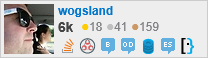 profile for wogsland on Stack Exchange, a network of free, community-driven Q&A sites
